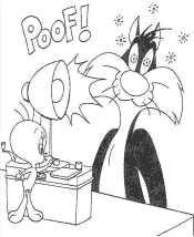 Tweety and Sylvester coloring page
