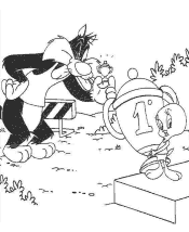Tweety and Sylvester coloring pages