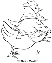 Fairy Tale Little Red Hen coloring page