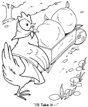 Fairy Tale Little Red Hen coloring page