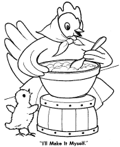 Fairy Tale Little Red Hen coloring pages