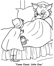 fairy tale red riding hood coloring pages