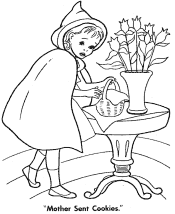 fairy tale red riding hood coloring page