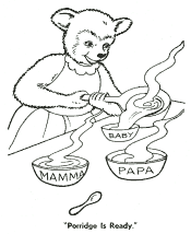 Goldilocks and Three Bears coloring page
