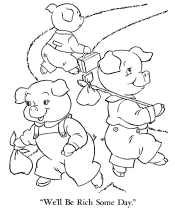 three little pigs coloring page