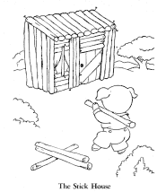 three little pigs coloring page