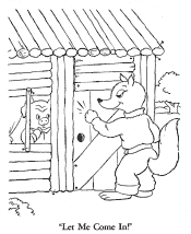 Fairy Tale 3 little pigs coloring pages