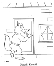 Fairy Tale 3 little pigs coloring page