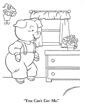 Fairy Tale 3 little pigs coloring page