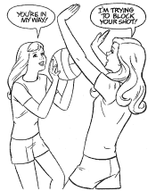 girls in sports coloring page