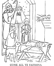 christian christmas coloring page