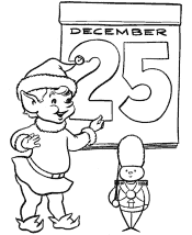 santa elves coloring pages