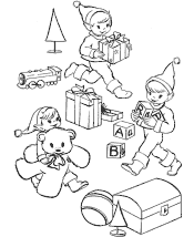 santa helper coloring page