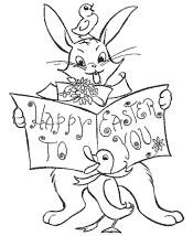 happy easter coloring page