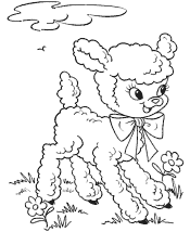 easter lamb coloring page