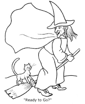halloween witch coloring pages