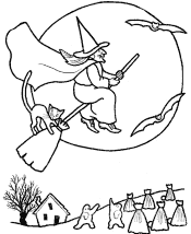 halloween witch coloring page