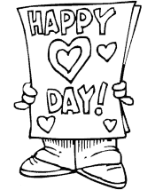 Valentine&acute;s Day Card coloring pages
