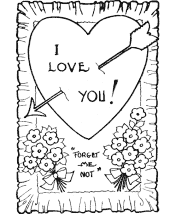 Valentine&acute;s Day Card coloring page