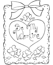 Valentine&acute;s Day Card coloring page