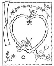 Valentine&acute;s Day Card coloring page