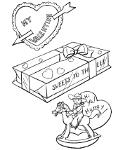 valentine gift coloring pages