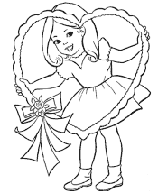 valentine gift coloring page