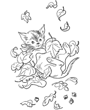 tree and leaf coloring page